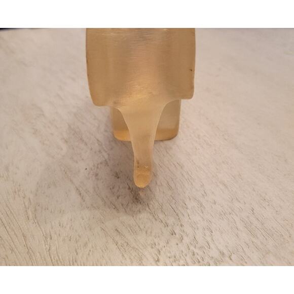 Elephant Lucite Mini Candle Holder Lucite Miniature Brass Insert Beige 4" x 4.5" - Picture 8 of 8